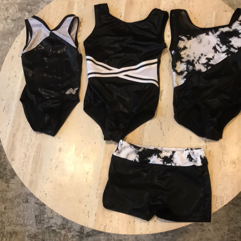 Black And White Leotard Bundle sizes - 2 Mediums and 1 Small